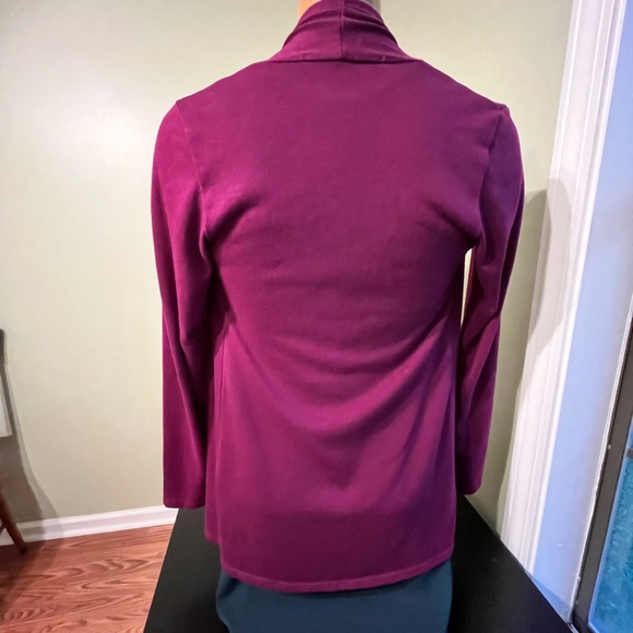 Dark magenta wrap-like cardigan - Adult Size M - Picture 5 of 16